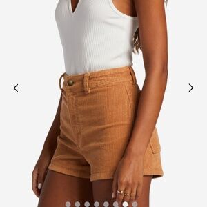 LIKE NEW Billabong Brown High Waisted Corduroy Fall Soft Shorts Size 26
